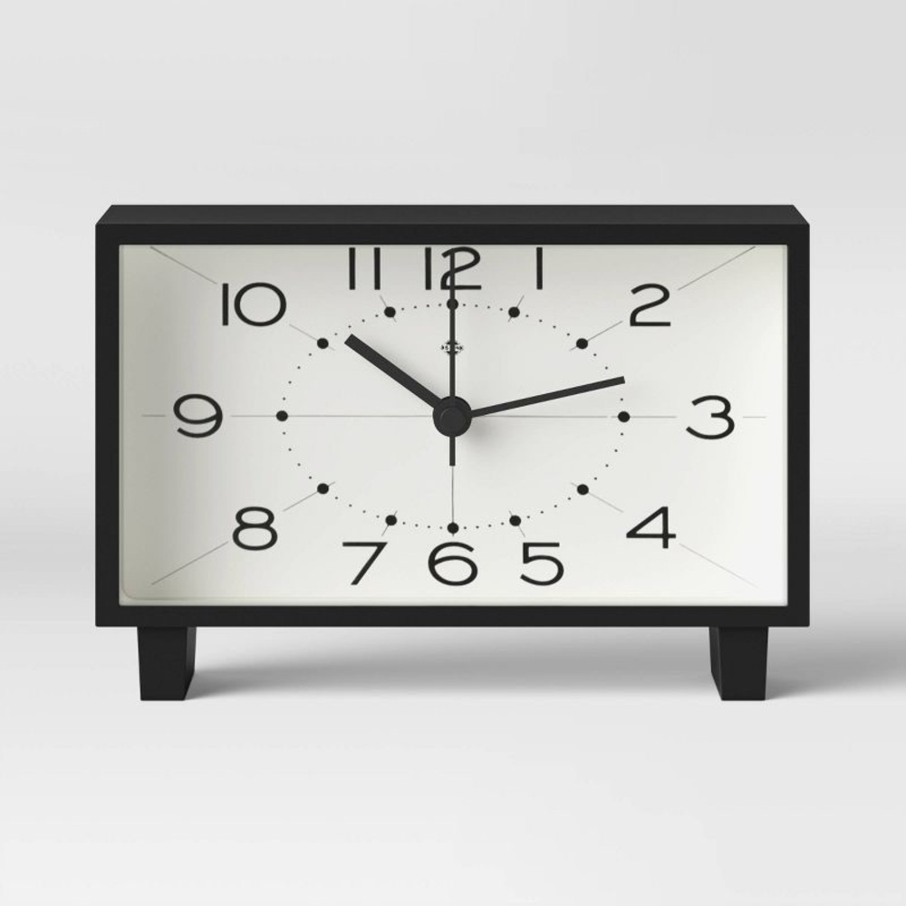 THRESHOLD NEW rectangle mantel clock -black